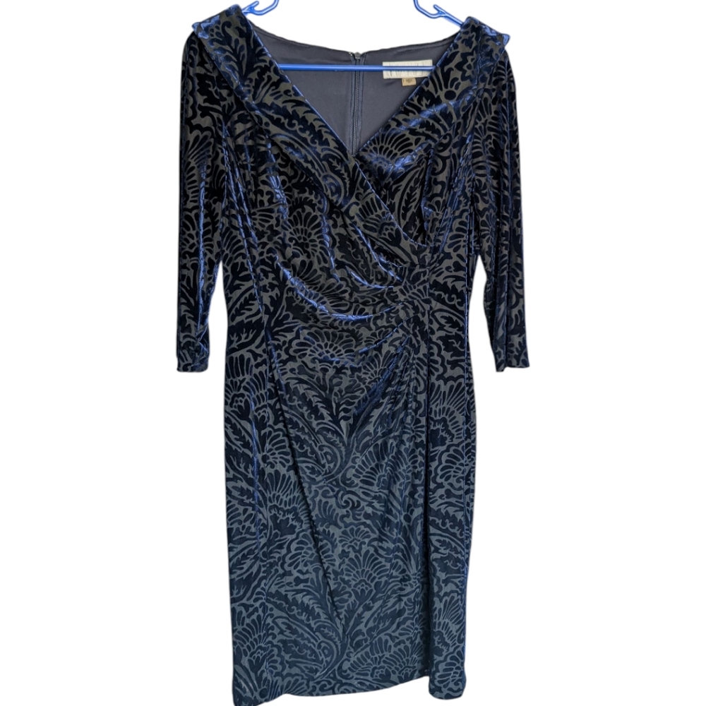 Consigned - Elegant Blue Velvet Dress